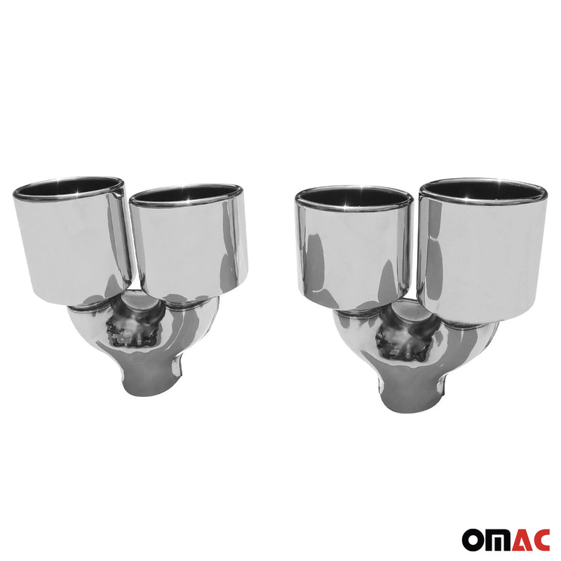 Terminale di scarico universale in acciaio inox L&amp;R 120x80 2 pezzi