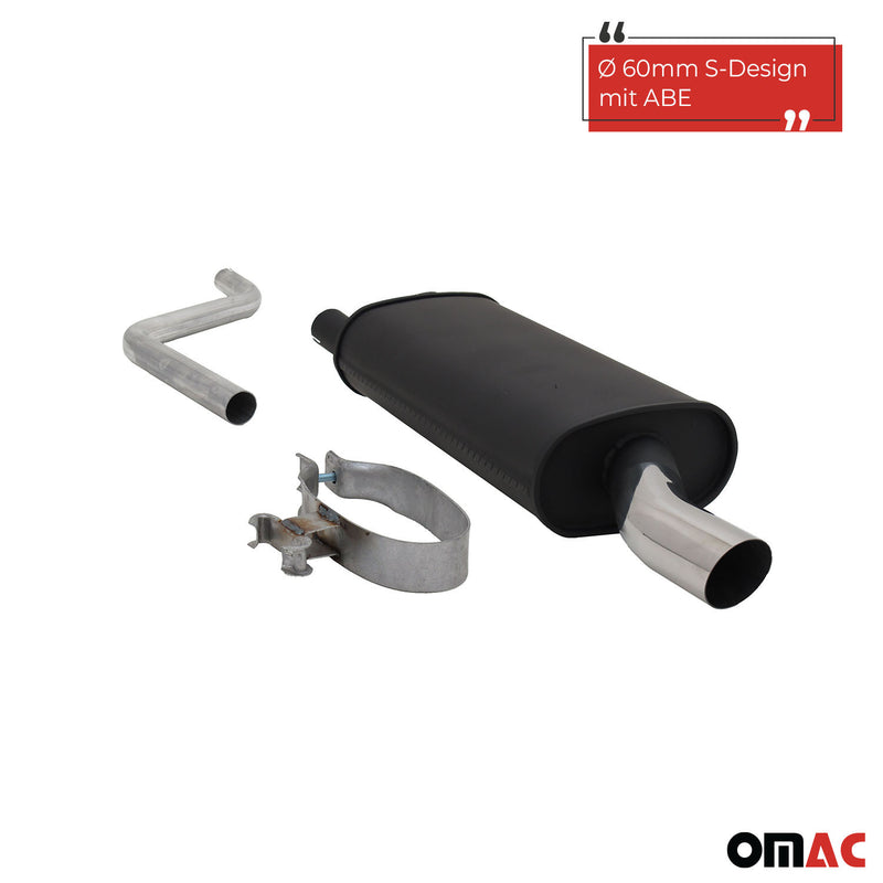 Novus Sportauspuff für VW Polo 2/3 86C 1x60mm S-Design Endschalldämpfer mit ABE