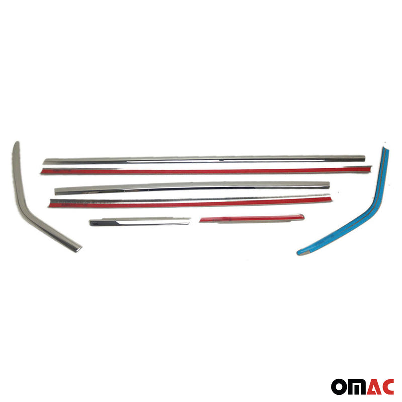 Listelli decorativi per finestrini Ford C-Max 2010-2019 in acciaio inox cromato, 8 pezzi 