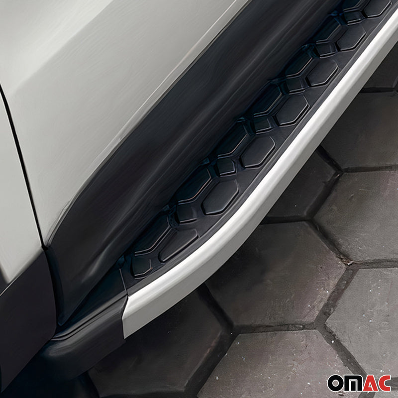 Pedane laterali di protezione per Ford Ranger DoubleCab 2012-22 acciaio nero argento