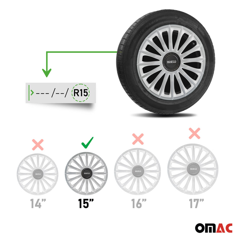 Coprimozzi Sparco 15 pollici Treviso argento 4 pezzi