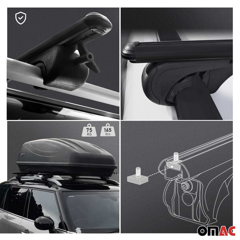 Portapacchi da tetto per BMW X5 E70 2006-2013 base portapacchi in alluminio nero 2x