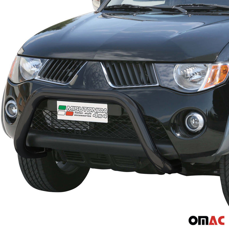 Protezione anteriore per Mitsubishi L200 2006-2009 ø76mm acciaio nero