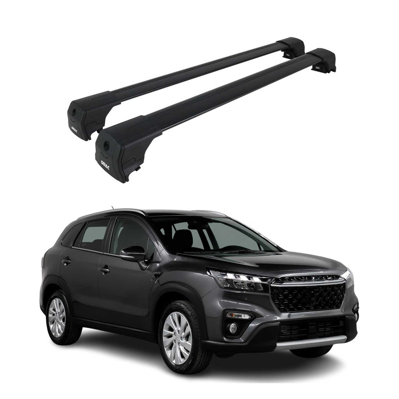 Portapacchi da tetto per Suzuki SX4 S-Cross 2020-2025 ABE alluminio nero