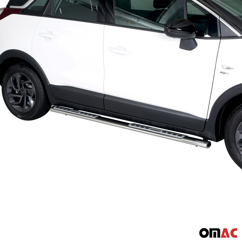 Minigonne laterali in acciaio inox per Opel Crossland X 2017-2025 Argento