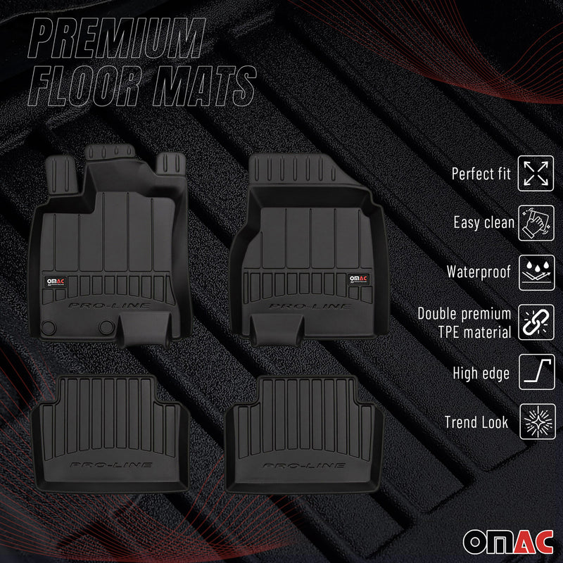 Tappetini Nissan Qashqai Tekna J10 2006-2014 in TPE nero, 4 pezzi