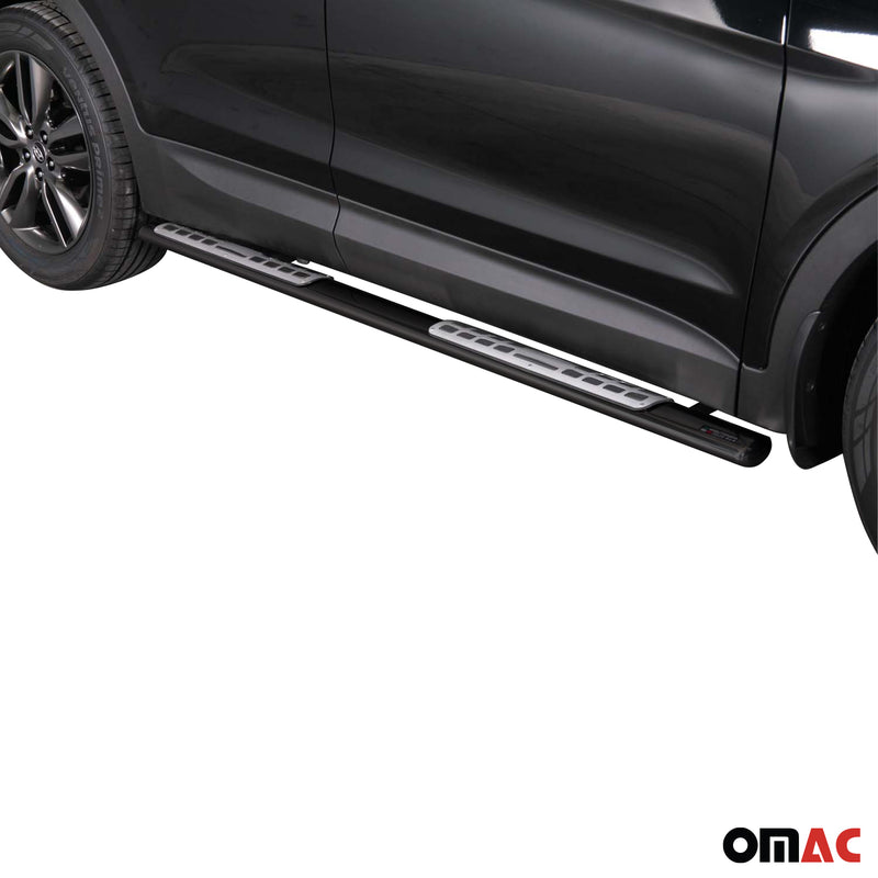 Edelstahl Seitenschweller Schwellerrohre für Hyundai Santa Fe 2012-2015 Schwarz