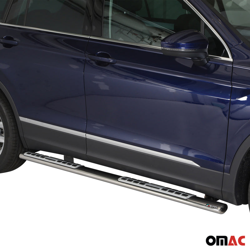 Minigonne laterali in acciaio inox per VW Tiguan Allspace 2017-2021 Argento