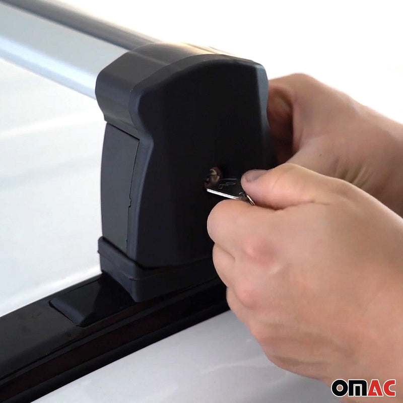 Base portapacchi Menabo per Toyota RAV4 2018-2025, barra trasversale in alluminio grigio