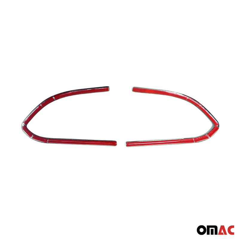 Cornice fendinebbia per Fiat 500X 2014-2024 in acciaio inox argento 2 pezzi