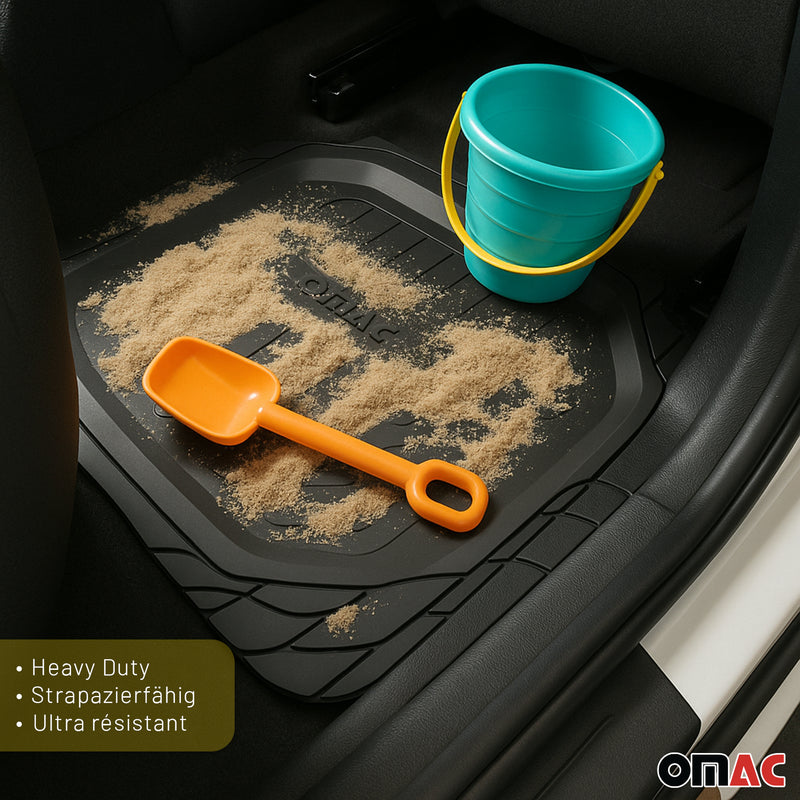 Tappetini su misura per Skoda Rapid 2012-2019 in gomma nera, 4 pezzi