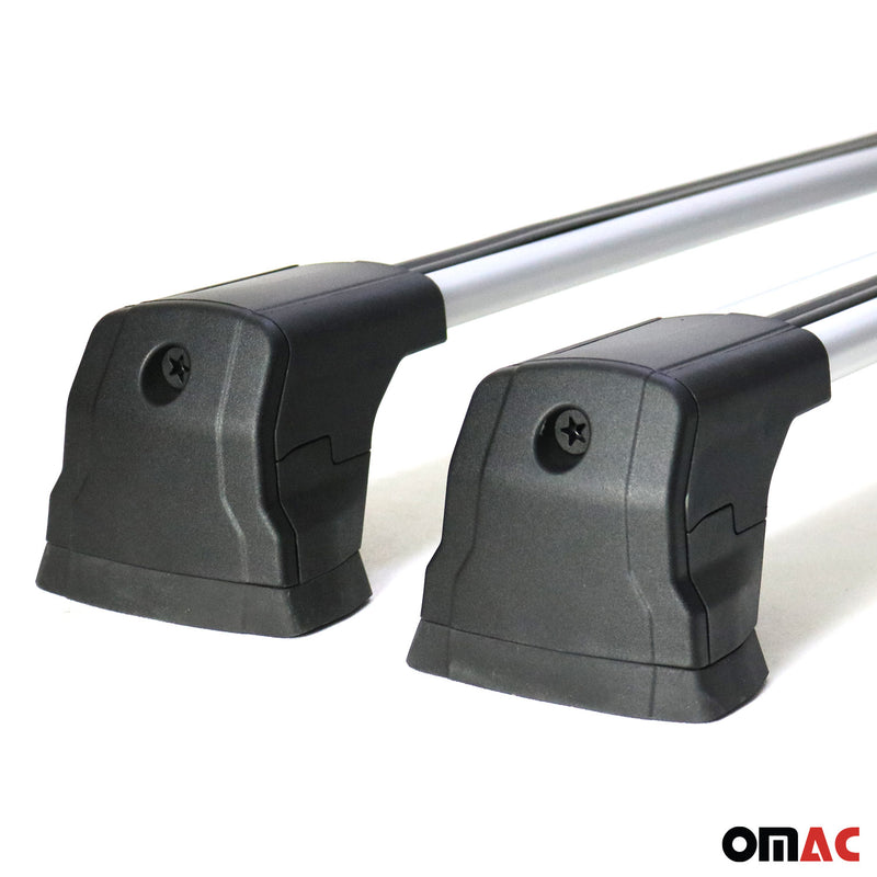Dachträger Gepäckträger für VW Caddy 2003-2015 Grundträger Aluminium Grau 2x
