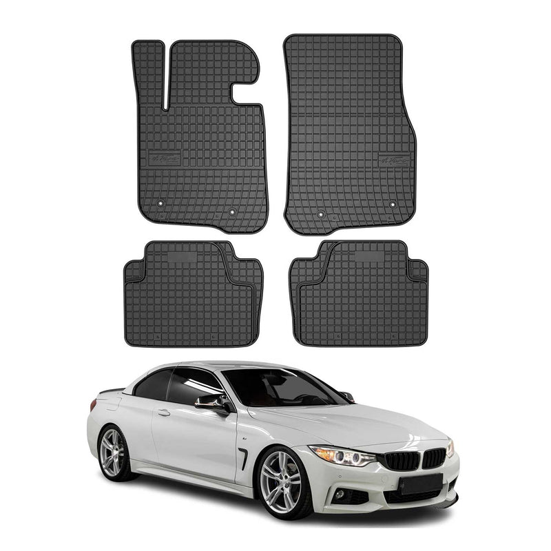 2013-2021 BMW 4er F33 F36 Cabrio Gran Coupe Fußmatten Gummi Schwarz 4 tlg