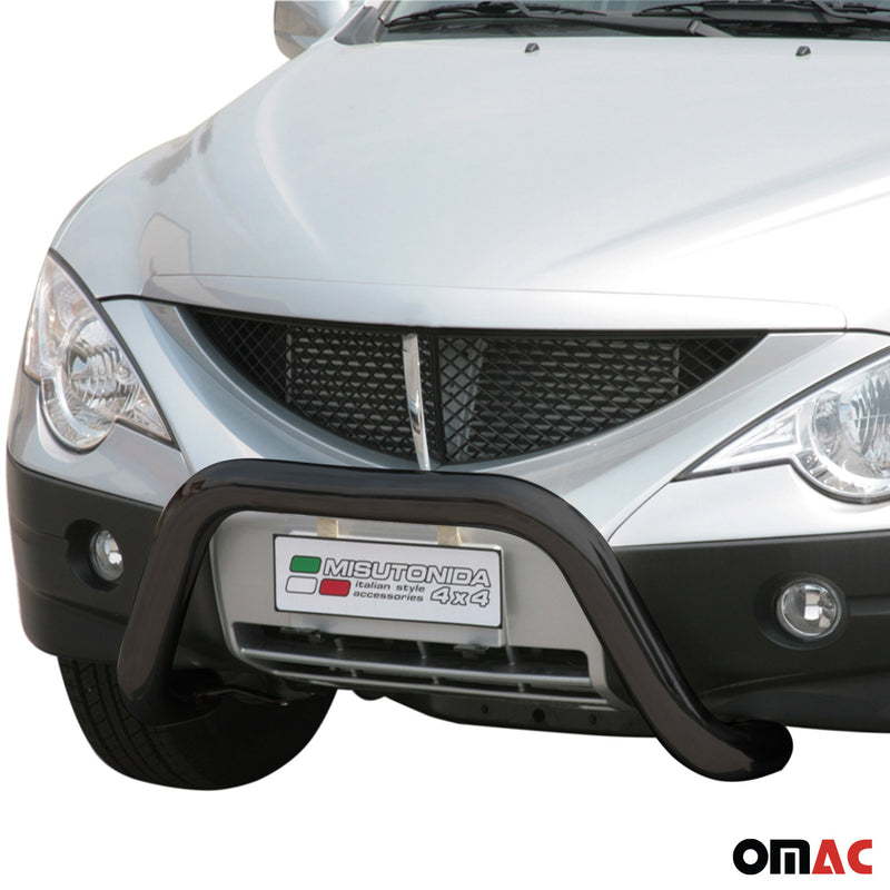 Protezione anteriore per Ssangyong Actyon Sports 2007-2012 ø76 Nero 