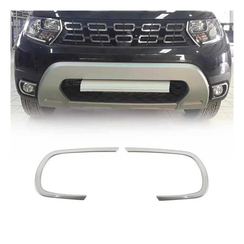 Cornice fendinebbia per Dacia Duster 2018-2021 in acciaio inox spazzolato 2x