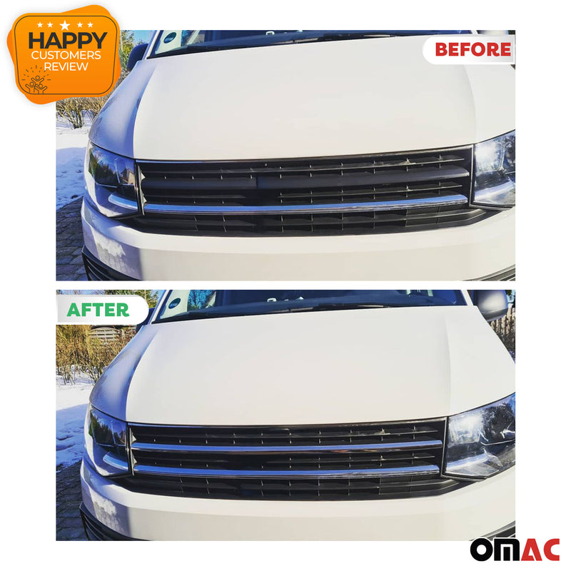 Kühlergrill Leisten für VW T6 Transporter Caravelle 2015-2019 Highline Chrom 2x