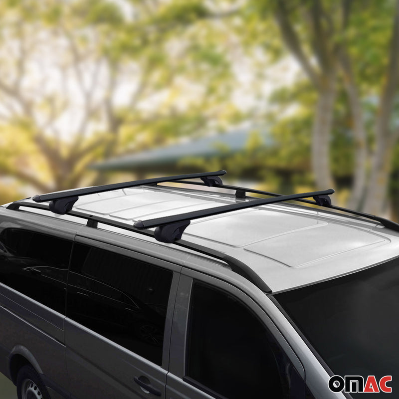 Barre portatutto + barre portatutto SET per VW Caddy 2020-2025 Corto Alluminio Nero 4 pezzi