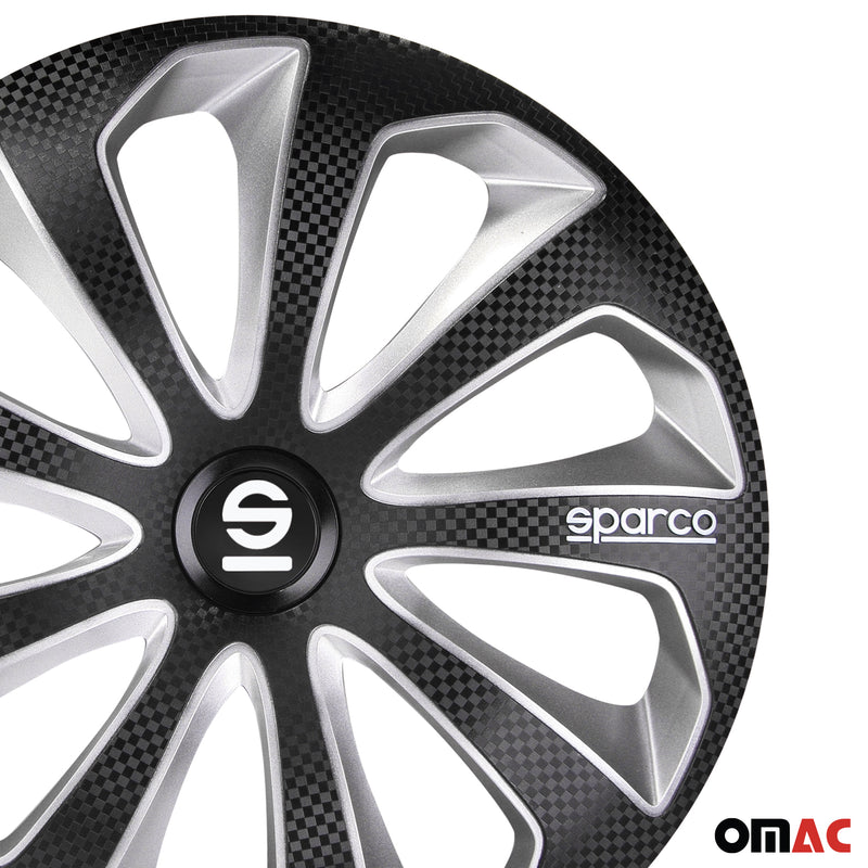 Coprimozzi Sparco 16 pollici Sicilia Nero Carbonio Argento 4 pezzi