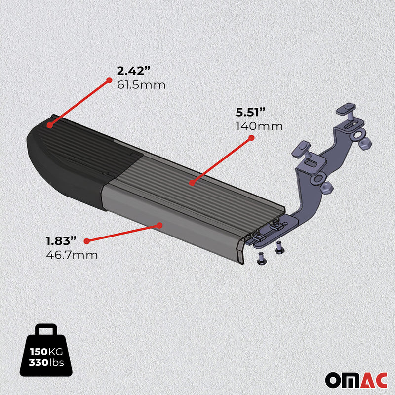 Minigonne laterali in alluminio per Fiat Fiorino 2008-2024 Argento 2 pezzi