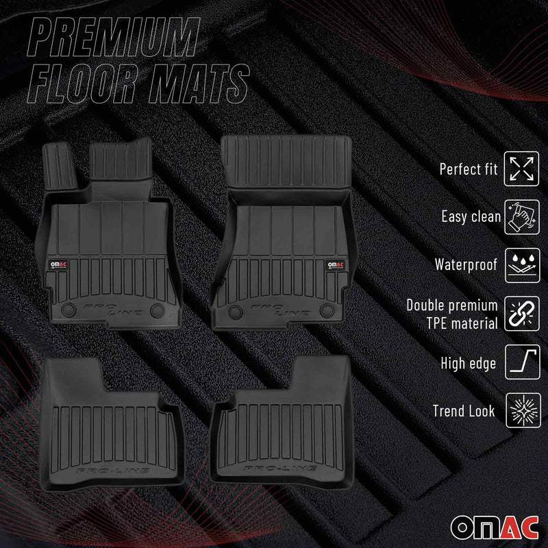 Tappetini in TPE neri per Mercedes Classe S W221 2005-2013, 4 pezzi