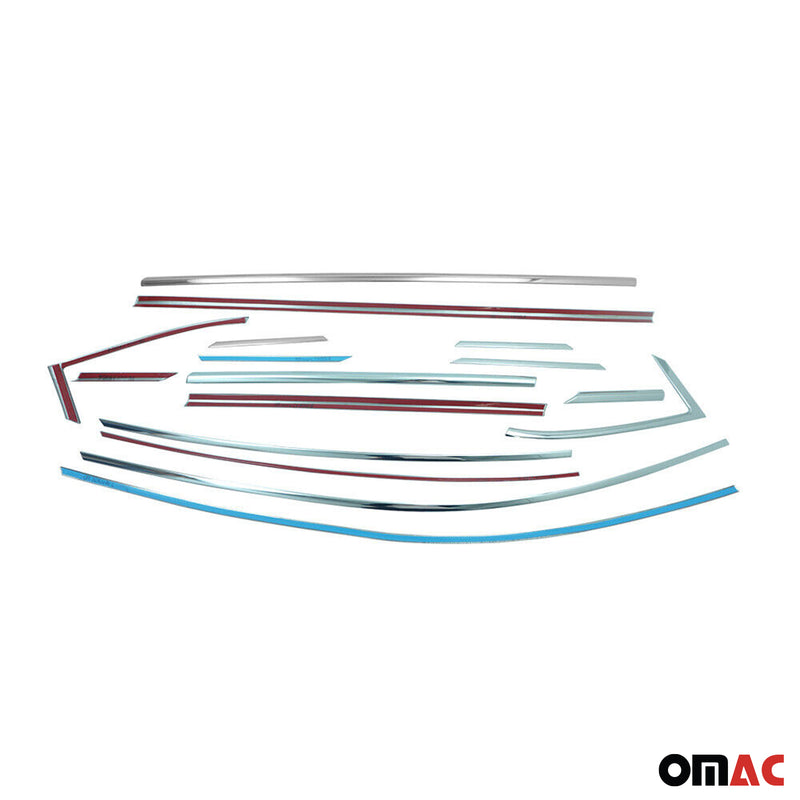 Listelli decorativi per finestrini Opel Astra K hatchback in acciaio inox cromato 16 pezzi 