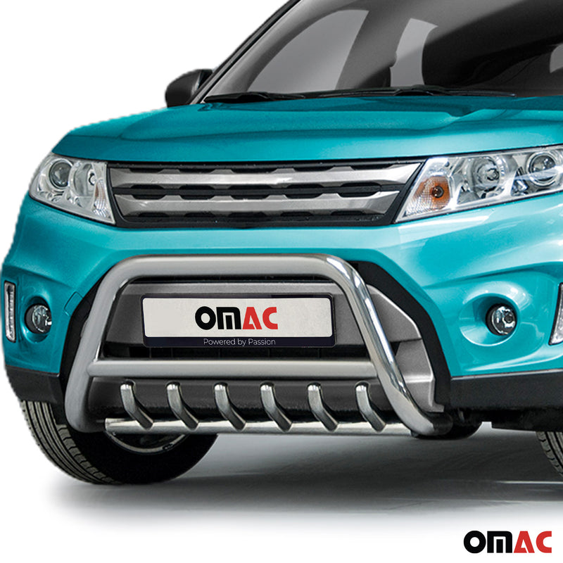 Protezione anteriore per Suzuki Vitara 2015-2018 con ABE acciaio argento 
