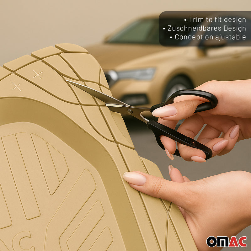 Tappetini Renault Captur tagliabili in gomma beige 4 pezzi