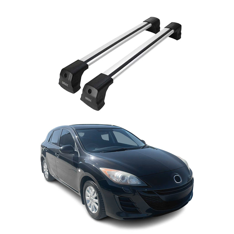 Dachträger Grundtäger für Mazda 3 BL Stufenheck 2009-2013 75kg Alu Silber 2 tlg