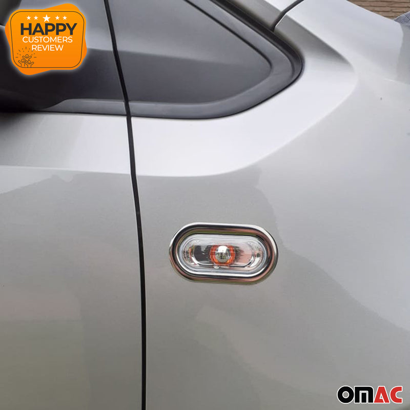 Cornice indicatori laterali per Seat Mii 2011-2025 acciaio inox argento 2x 