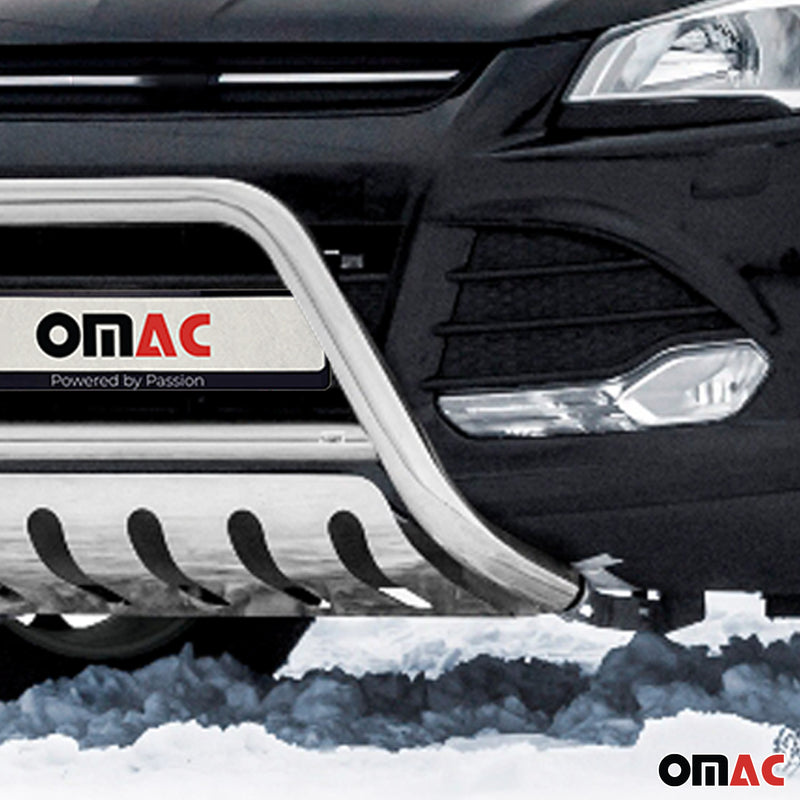 Protezione anteriore per Ford Kuga 2012-2017 con ABE in acciaio inox argento 