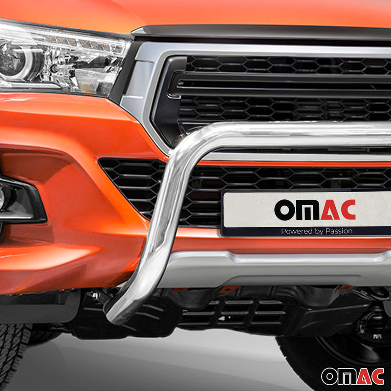 Barra di protezione anteriore in acciaio per Toyota Hilux 2018-2022 con ABE Silver 