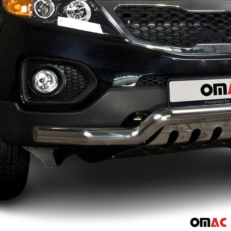 Barra di protezione anteriore in acciaio inox per Kia Sorento 2010-2012 con bull bar ABE argento 
