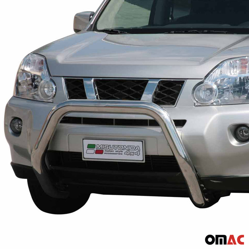 Protezione anteriore per Nissan X-Trail 2007-2010 ø76mm acciaio argento