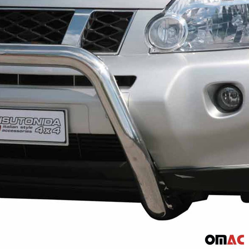 Protezione anteriore per Nissan X-Trail 2007-2010 ø76mm acciaio argento