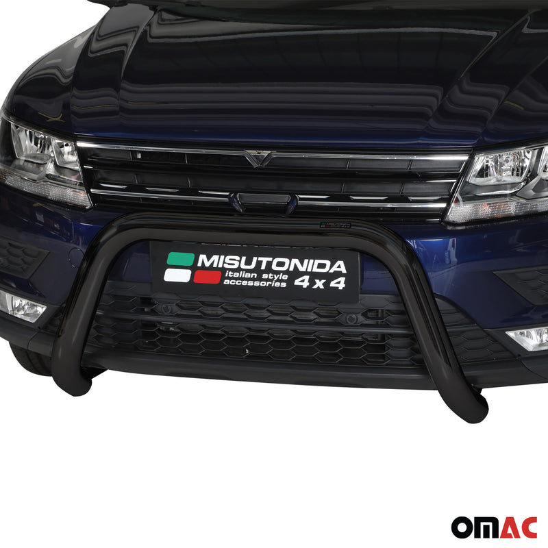 Barra di protezione anteriore per VW Tiguan Allspace 2017-2021 ø76mm acciaio nero 