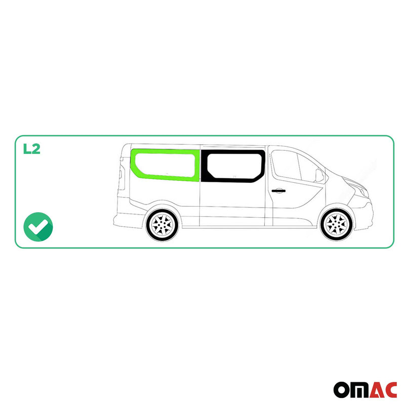 Finestrino laterale per auto per Renault Trafic 2014-2024 destro L2 nero