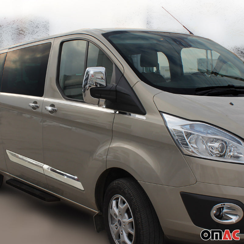 Calotte specchietti retrovisori per Ford Transit Custom 2012-2024 ABS cromato
