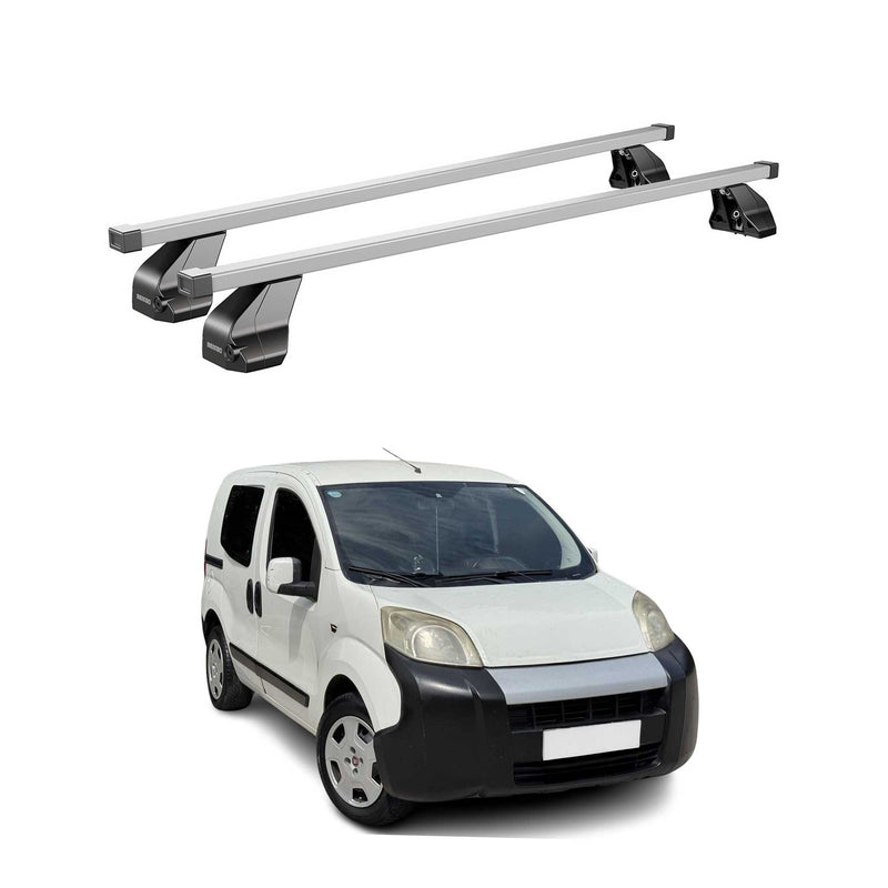 Portapacchi Menabo in acciaio per Fiat Fiorino 2007-2016, in acciaio argento, 2 pezzi