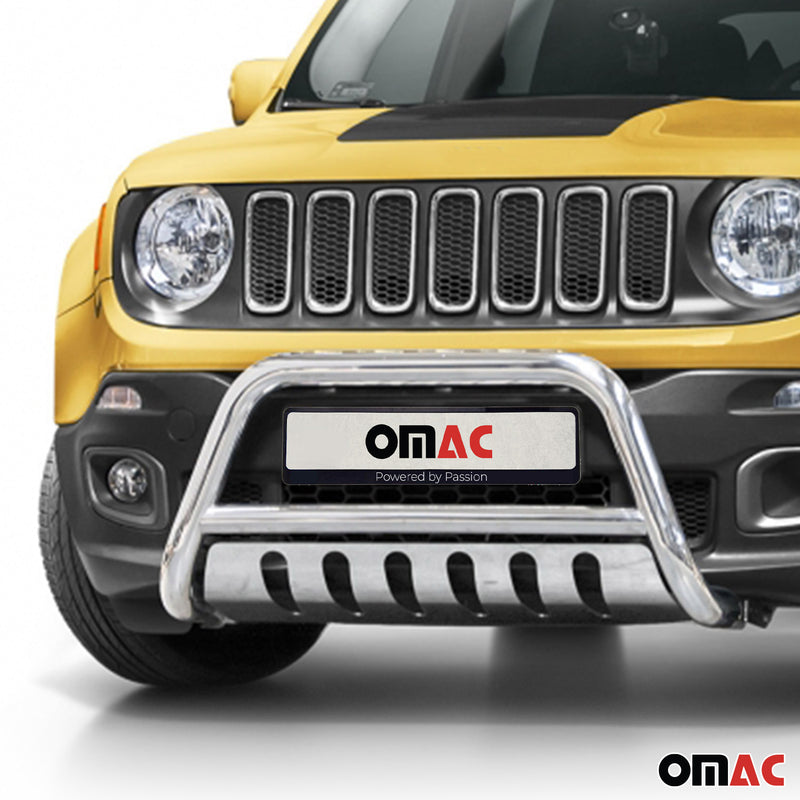 Protezione anteriore per Jeep Renegade 2014-2024 con ABE in acciaio inox argento 