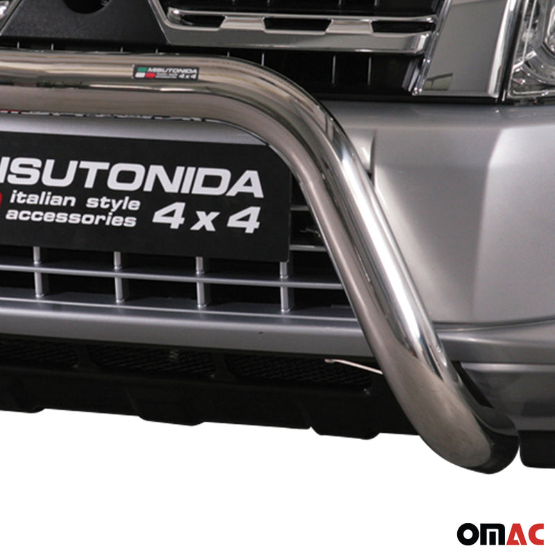 Barra di protezione anteriore per Mitsubishi Pajero 2012-2018 ø76mm acciaio argento