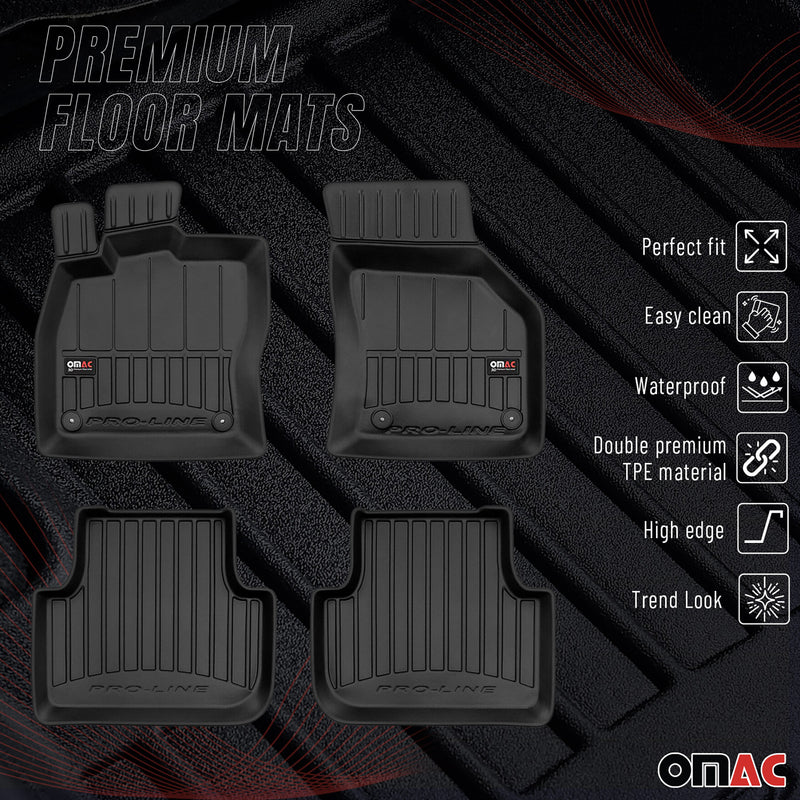 Tappetini in TPE neri per VW Golf 7 Variant 2013-2020, 4 pezzi