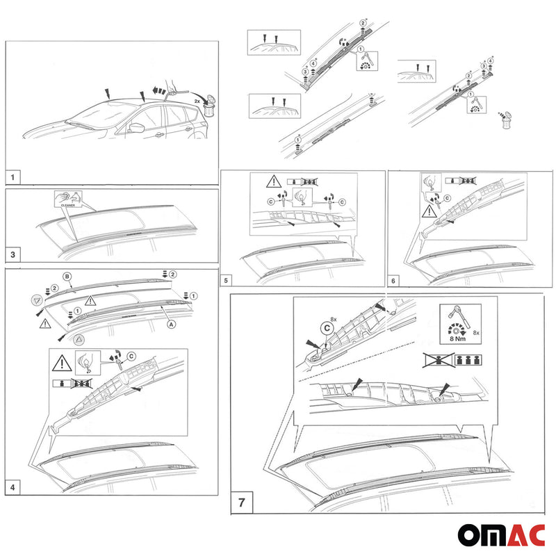 Barre portatutto originali per Ford Kuga 2013-2019 AMCV4J S550B12 AA57PN alluminio 2x