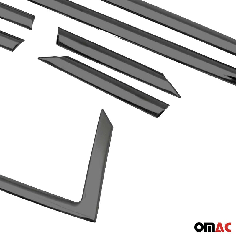 Listelli decorativi per finestrini Opel Astra K hatchback in acciaio inox scuro, 8 pezzi 