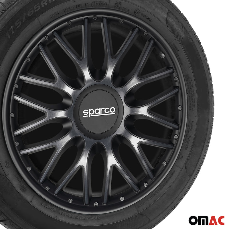 Coprimozzi Sparco 15 pollici Roma grigio nero 4 pezzi
