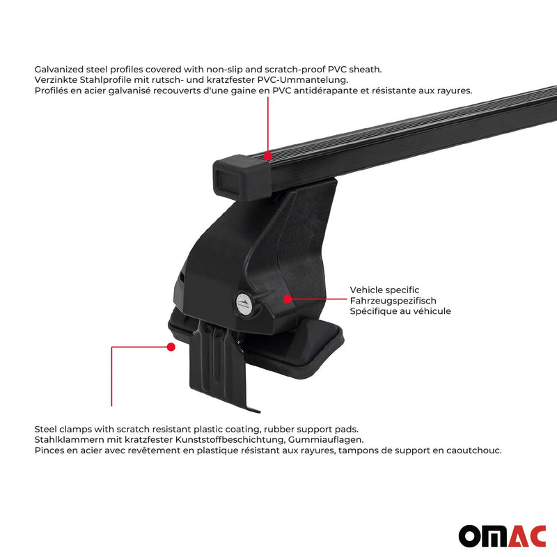 Barre portatutto Menabo per Audi A1 GB 2019-2025 Allstreet City Carver Acciaio Nero