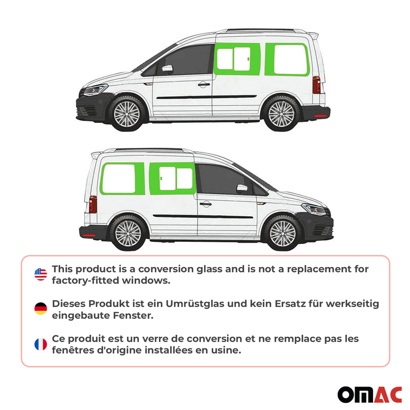 Seitenfenster Schiebefenster VW Caddy 2003-2020 Autoglas Rechts Links 2x Set L1
