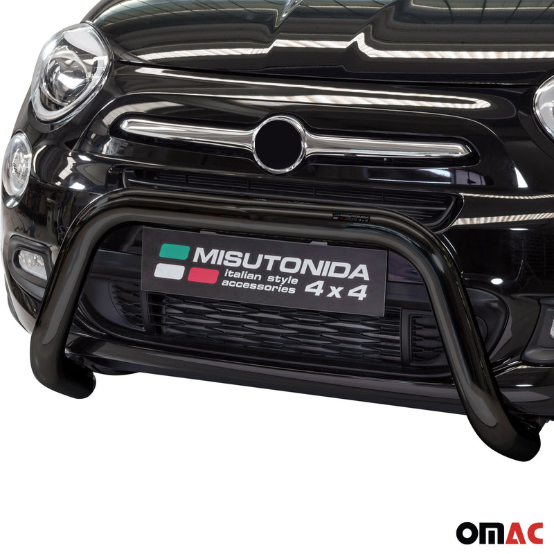 Protezione anteriore per Fiat 500X 2014-2018 ø76mm acciaio nero 