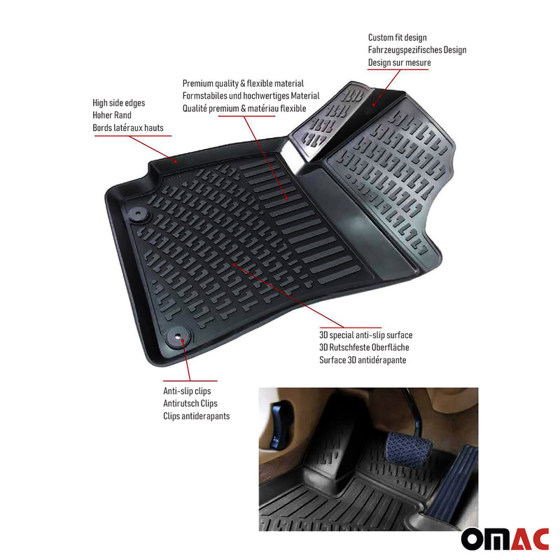 Tappetini in gomma OMAC per Citroen C5 Aircross 2018-2025, in TPE nero