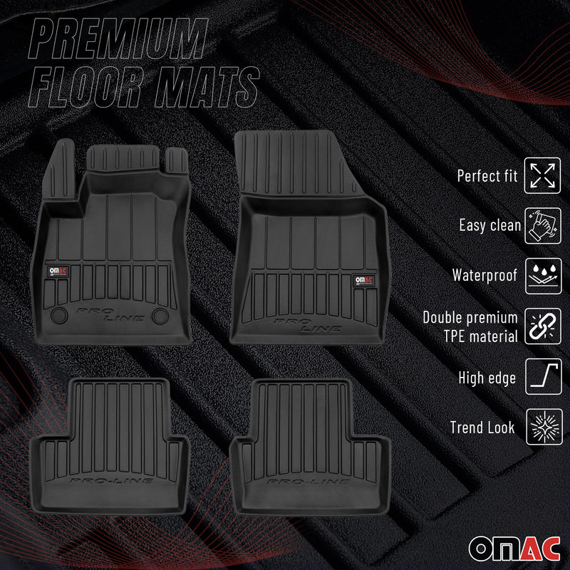 Tappetini Renault Megane 2015-2025 in TPE Nero 4 pezzi