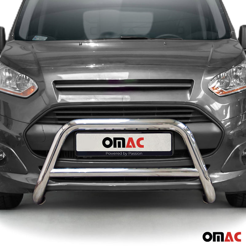 Protezione anteriore per Ford Connect 2013-2018 acciaio argento con ABE 